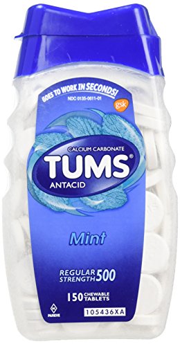 TUMS Antacid, Regular Strength Chewable Tablets, Mint 150 ea