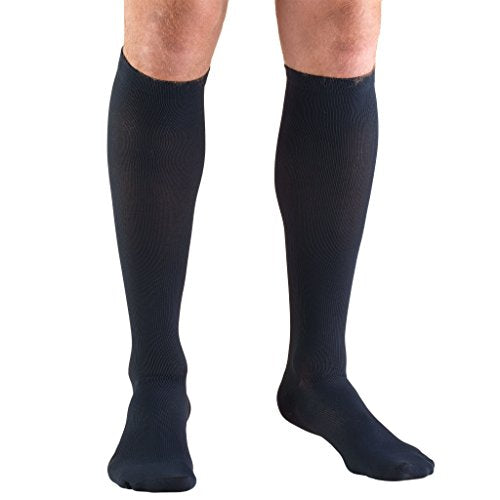 Truform 1943, Men's Dress Style Compression Socks, Over-the-Calf Length, 15-20 mmHg, Navy, X-Large