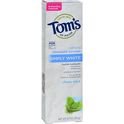 NEW Simply White-Clean Mint Tom's Of Maine 4.7 oz Gel