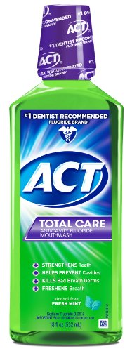 ACT Total Care Rinse Mouthwash Fresh Mint 18 Ounce Anticavity Fluoride Mouthwash Helps Support Tooth Strength and Oral Health to Help Prevent Tooth Decay and Cavities