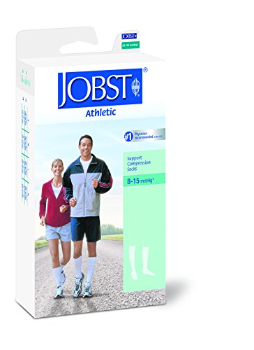 JOBST Athletic Knee 8-15 Closed Toe Sock, White, Large