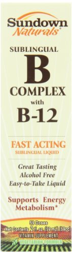 Sundown Naturals Sublingual B-Complex with B-12 Liquid 2 OZ - Buy Packs and SAVE