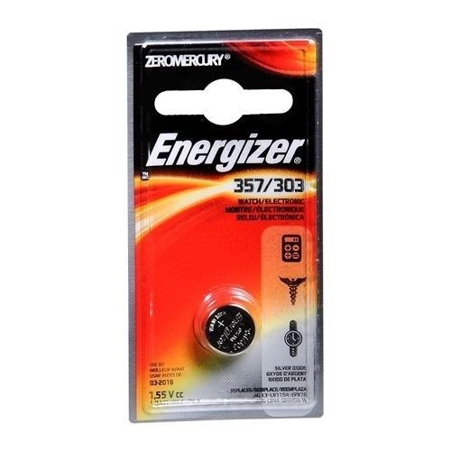 Energizer Zero Mercury Watch/Electronic Silver Oxide Battery 357/303 1 EA - Buy Packs and SAVE