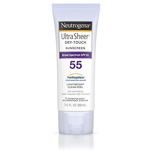 Neutrogena Ultra Sheer Dry-Touch Water Resistant and Non-Greasy Sunscreen Lotion with Broad Spectrum SPF 55, 3 fl. oz