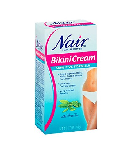 Sensitive Formula Bikini Cream with Green Tea Hair Remover by Nair, 1.7 Ounce