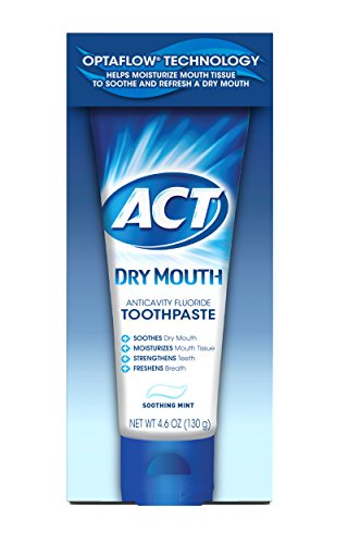 ACT Dry Mouth Anticavity Fluoride Toothpaste, Soothing Mint, 4.6 Ounce