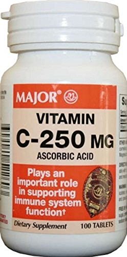 Major Vitamin-C 250 mg Ascorbic Acid Tablets, 100 CT