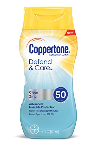 Coppertone Defend & Care Clear Zinc Sunscreen Lotion Broad Spectrum SPF 50 (6-Fluid Ounce)