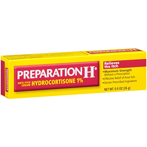 Preparation H Anti-Itch Cream With Hydrocortisone 1% (0.9 Ounce Tube,)