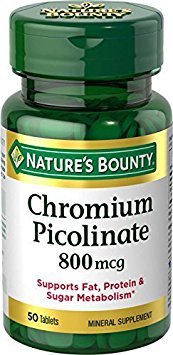 Nature's Bounty Chromium Picolinate 800 mcg Tablets Mega 50 TB - Buy Packs and SAVE