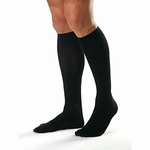 BI115110 - Bsn Jobst Mens Knee-High Ribbed Compression Socks Large, Black