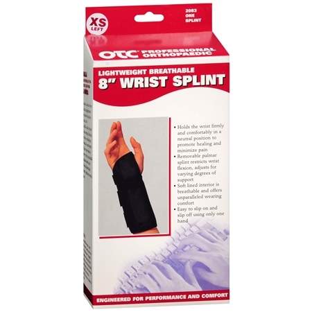 OTC Wrist Splint, 6-Inch Petite or Youth Size, Lightweight Breathable, Large (Right Hand)