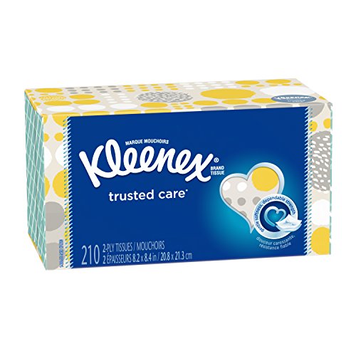 Kleenex Trusted Care Everyday Facial Tissues, Flat Box, 210 Tissues per Flat Box, 1 Pack