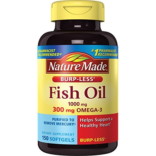 Nature Made Burpless Fish Oil 1000 mg w. Omega-3 300 mg Softgels 150 Ct