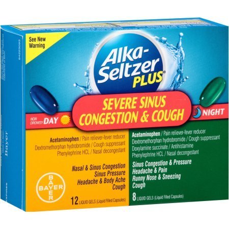 Alkalife Severe Sinus Congestion & Cough Day-Night Fomrula - 20 Liquid Gel Capsules