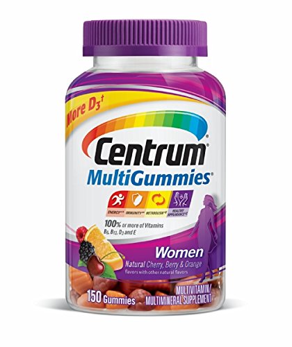 Centrum Women MultiGummies (150 Count, Natural Cherry, Berry, Orange Flavor) Multivitamin / Multimineral Supplement Gummies