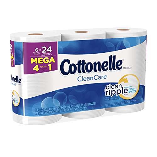 Cottonelle Clean Care Toilet Paper, Bath Tissue, 6 Mega Toilet Paper Rolls