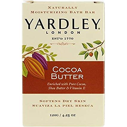 Yardley London Pure Cocoa Butter & Vitamin E Bar Soap, 4.25 Ounces /120 G