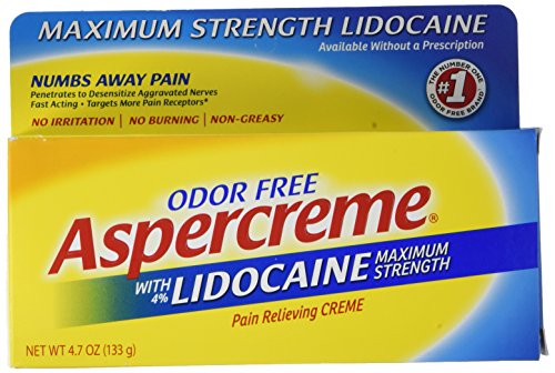 Aspercreme Pain Relieving Creme With Lidocaine, 4.7 Ounce, Pain Relieving Cream Helps Reduce and Numb Pain from Arthritis, Backache, Muscle Strains and Sprains