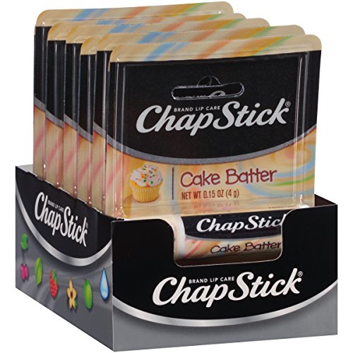 ChapStick Classic (Cake Batter Flavor, 12 Sticks) Skin Protectant Lip Balm Tube, 0.15 Ounce (12 Blister Packs of 1 Stick, 12 Total Sticks)