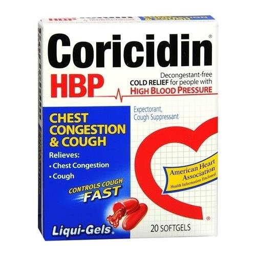 Coricidin HBP Chest Congestion & Cough Liqui-Gels 20 CP - Buy Packs and SAVE