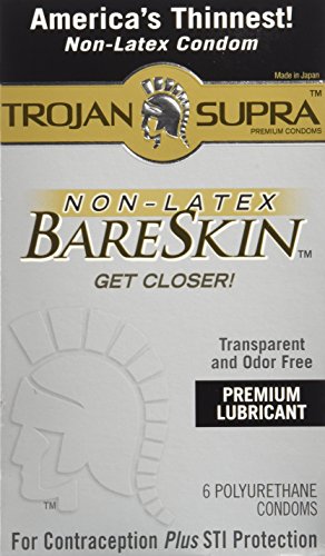 Trojan Supra Lubricated Premium Condoms MicroSheer Polyurethane Ultra-Thin 6 ea