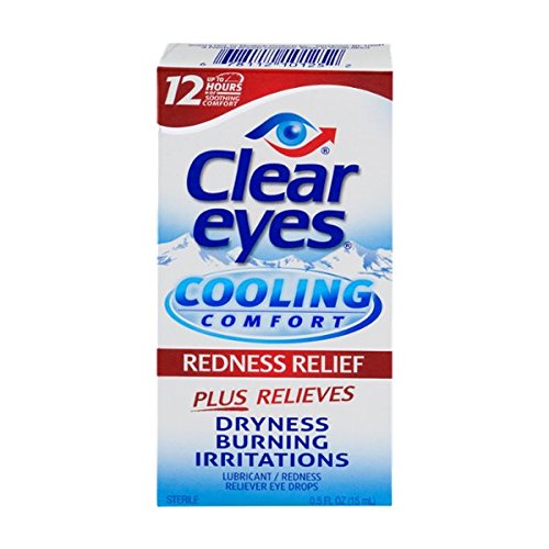 Clear Eyes Cooling Comfort Redness Eye Drops | Relieves Dryness, Burning, Irritations | 0.5 Ounce