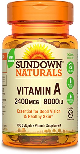 Sundown Naturals A 2400 Mcg 8000 Iu Softgels, 100 Count