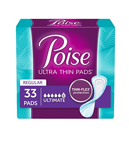 Poise Thin-Shape Pads Regular Length Ultimate Absorbency - 33 CT