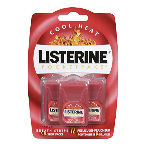 Listerine Cool Heat Pocketpaks Breath Strips, 24-Strip Pack, 3 Pack