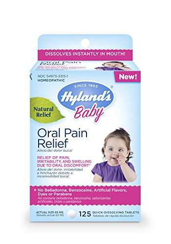 Hyland's Baby Oral Pain Relief Tablets, Soothing Natural Relief of Oral Discomfort, Irritability, and Swelling, 125 Count