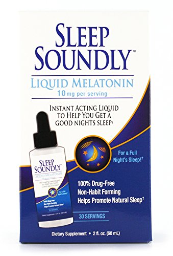 Sleep Soundly Liquid Melatonin 10mg, Instant Acting Sleep Formula, 30 servings