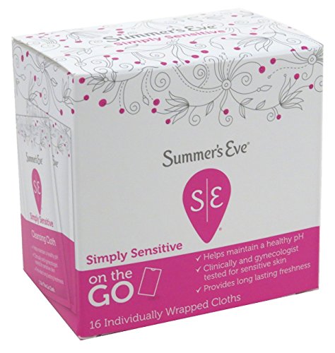 Summer's Eve Feminine Cleansing Cloths for Sensitive Skin for Women Cloths, 16 Piece