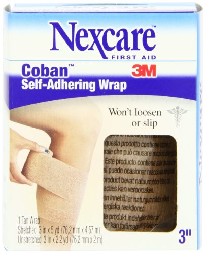 Nexcare Coban Self-Adherent Wrap, 3-Inch x 5-Yard Roll, 1 Count Box