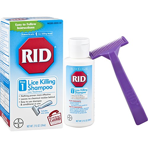 RID Lice Killing Shampoo, Proven Effective Head Lice Treatment for Kids and Adults, Includes Nit Comb, Bottle, 2.0 Ounces