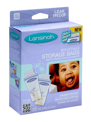 Lansinoh 20435 Breastmilk Storage Bags, 25-Count Boxes