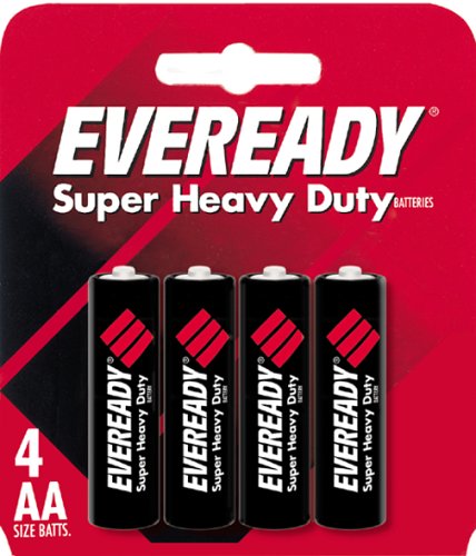 Eveready Heavy Duty, 4 AA Batteries