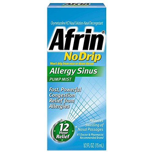 Afrin No Drip Allergy Sinus Pump Mist, Nasal Spray 1/2 oz