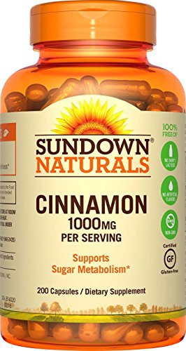 Sundown Naturals Cinnamon 1000 mg, 200 Capsules