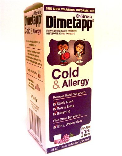 Dimetapp Children's Cold & Allergy Liquid Grape Flavor 4 OZ - Buy Packs and SAVE (Pack of 2)