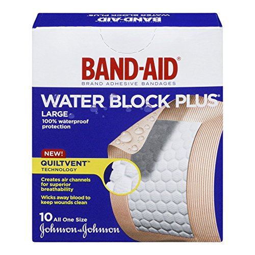 BAND-AID Adhesive Bandages, Water Block Large 10 Each