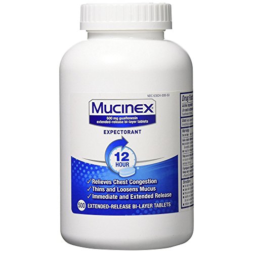 Mucinex 12 Hour Chest Congestion Expectorant, Tablets, 500ct, 600mg Guaifenesin with Extended Relief