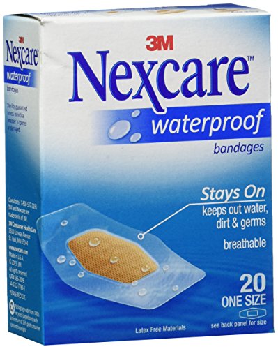 Nexcare Waterproof Clear Bandages, Stays On In Water, Breathable, Protects Cuts, Scrapes, and Blisters, 20 Count Packages