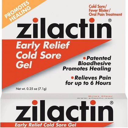 Zilactin Cold Sore Gel, Medicated Gel 0.25 oz