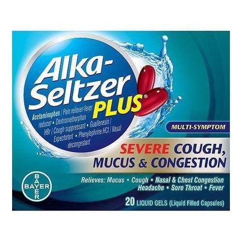 Alka-Seltzer Plus Severe Cough, Mucus & Congestion Relief Liquid Gels, 20 count - Buy Packs and SAVE