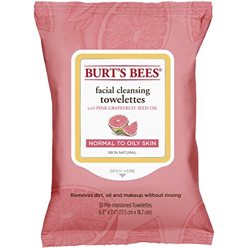 Burt's Bees Sensitive Facial Cleansing Towelettes with Pink Grapefruit - 30 Count