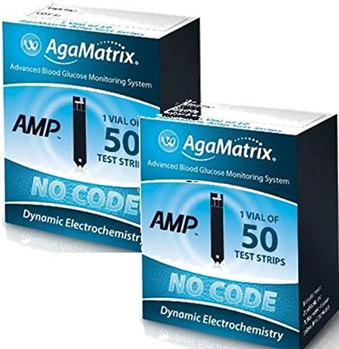 AgaMatrix AMP Blood Glucose Test Strips, 50 Count - Buy Packs and SAVE