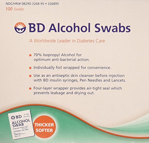 BD Regular Alcohol Swabs, 100 ct