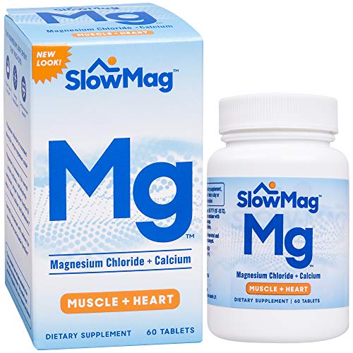 SlowMag Magnesium Chloride with Calcium Tablets, 60 Count, Dietary Supplement with Magnesium Chloride and Calcium for Daily Use