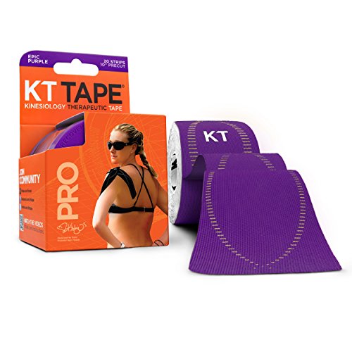 KT Tape Pro Kinesiology Therapeutic Sports Tape, 20 Precut 10 inch Strips, Latex Free, Water Resistance, Pro & Olympic Choice